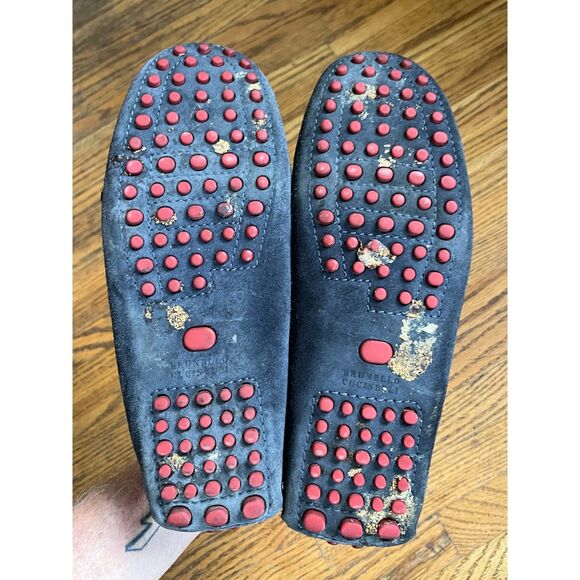 BRUNELLO CUCINELLI Blue Suede Slip On Loafers Moccasins Shoes  Mens Size 10 main image 5
